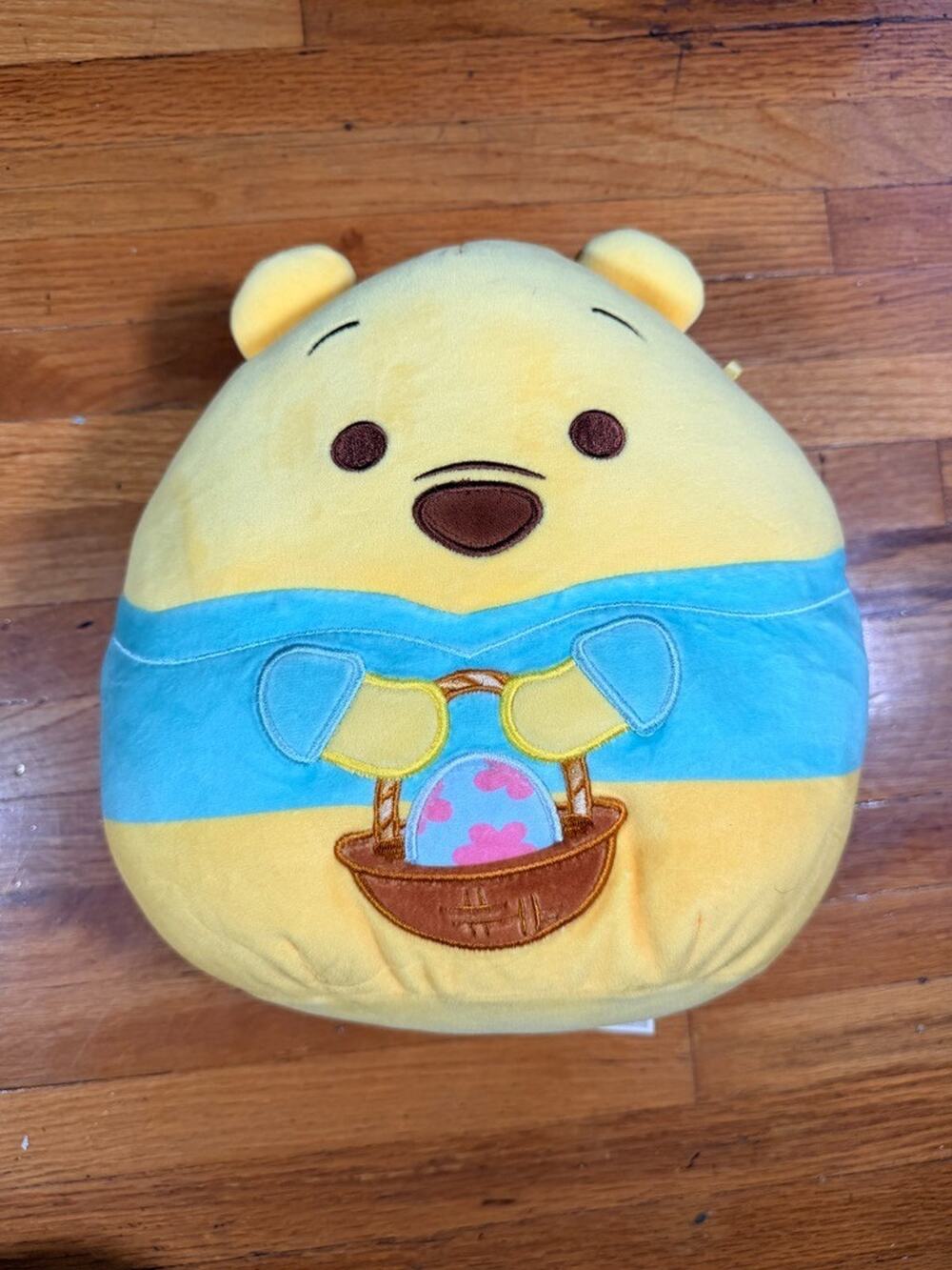 Disney Winnie the Pooh Easter Plush 10" Blue Shirt Egg Basket